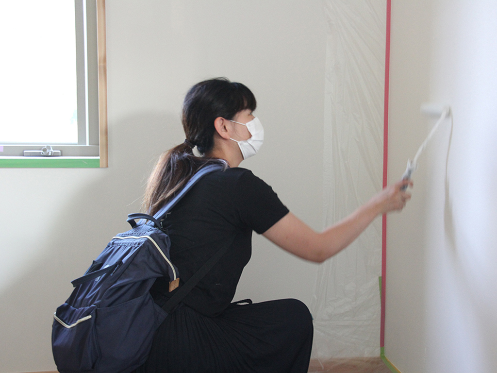 姫路市の木の家　塗装工事体験