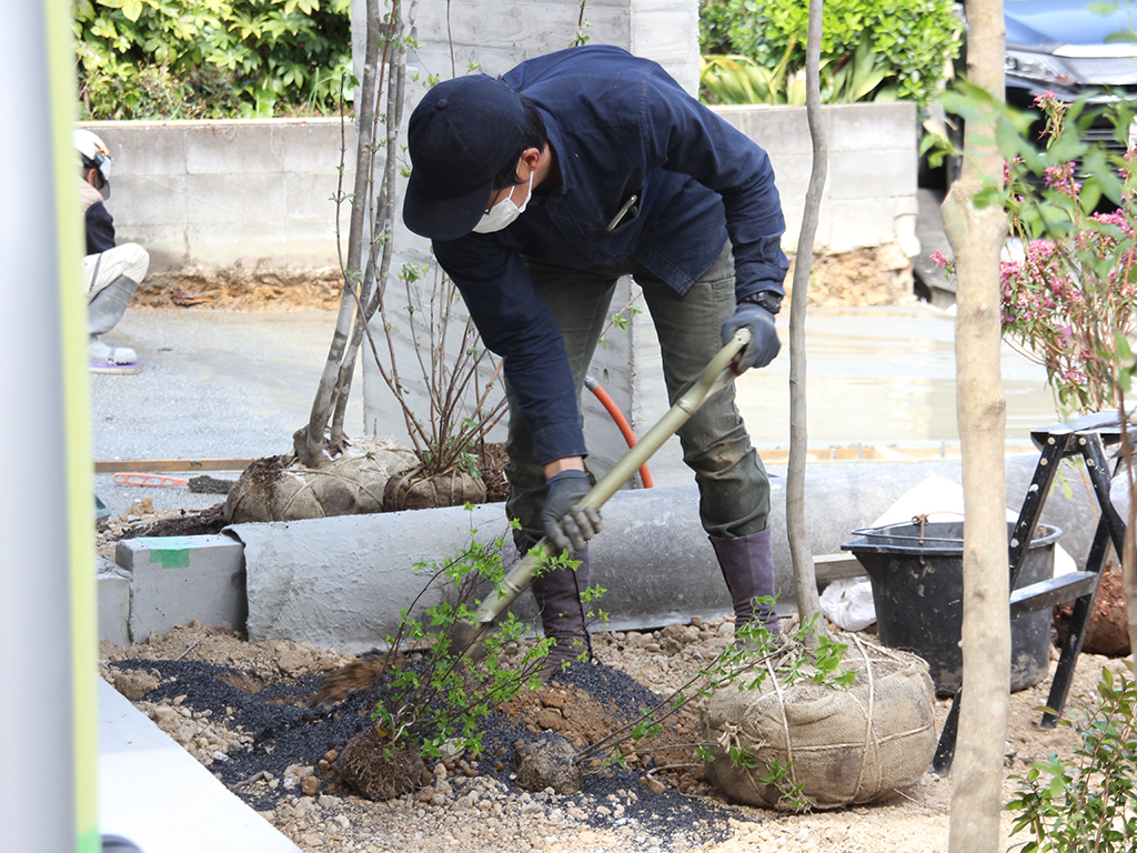 加古川市の木の家　造園工事