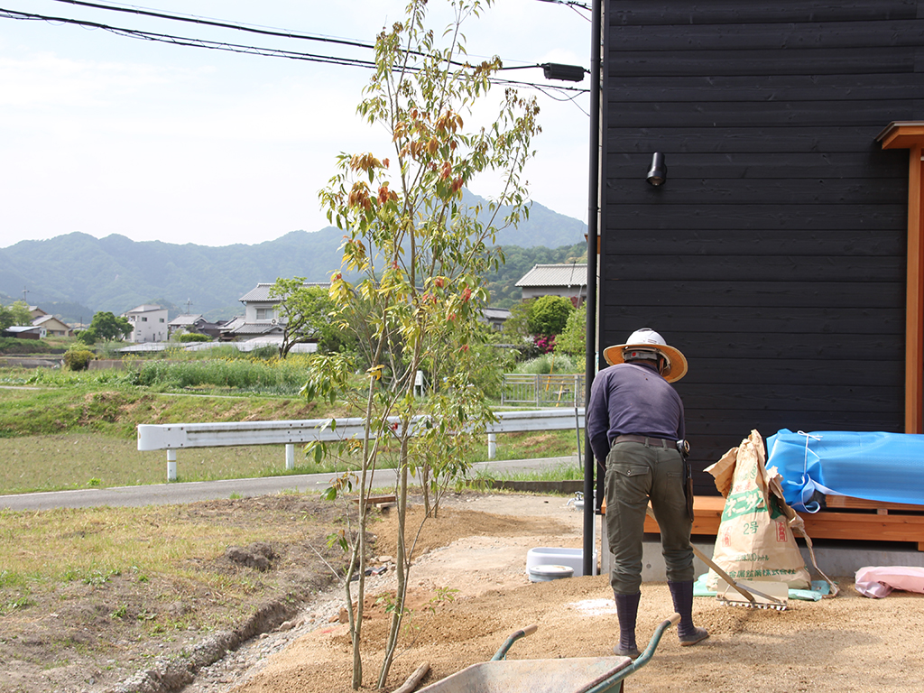 姫路市の木の家　造園工事