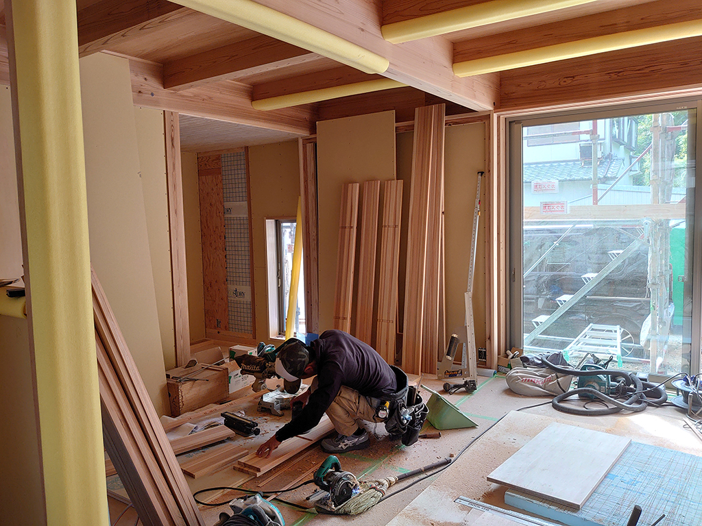 姫路市の木の家　大工工事