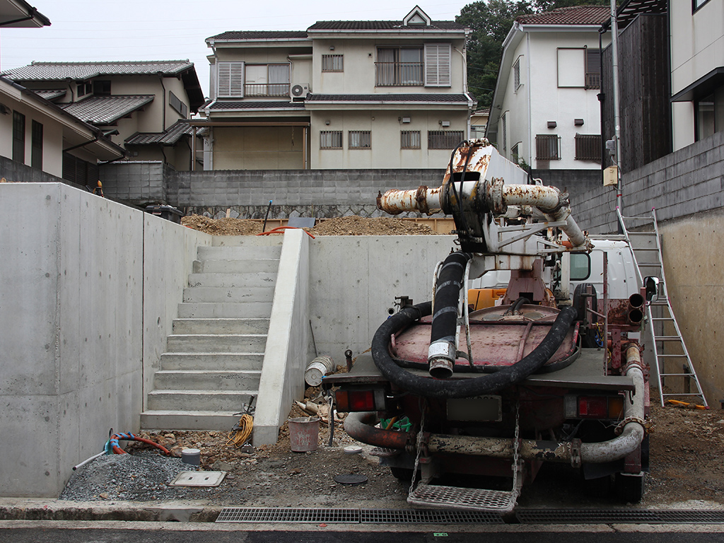 姫路市の木の家　基礎コンクリート打設
