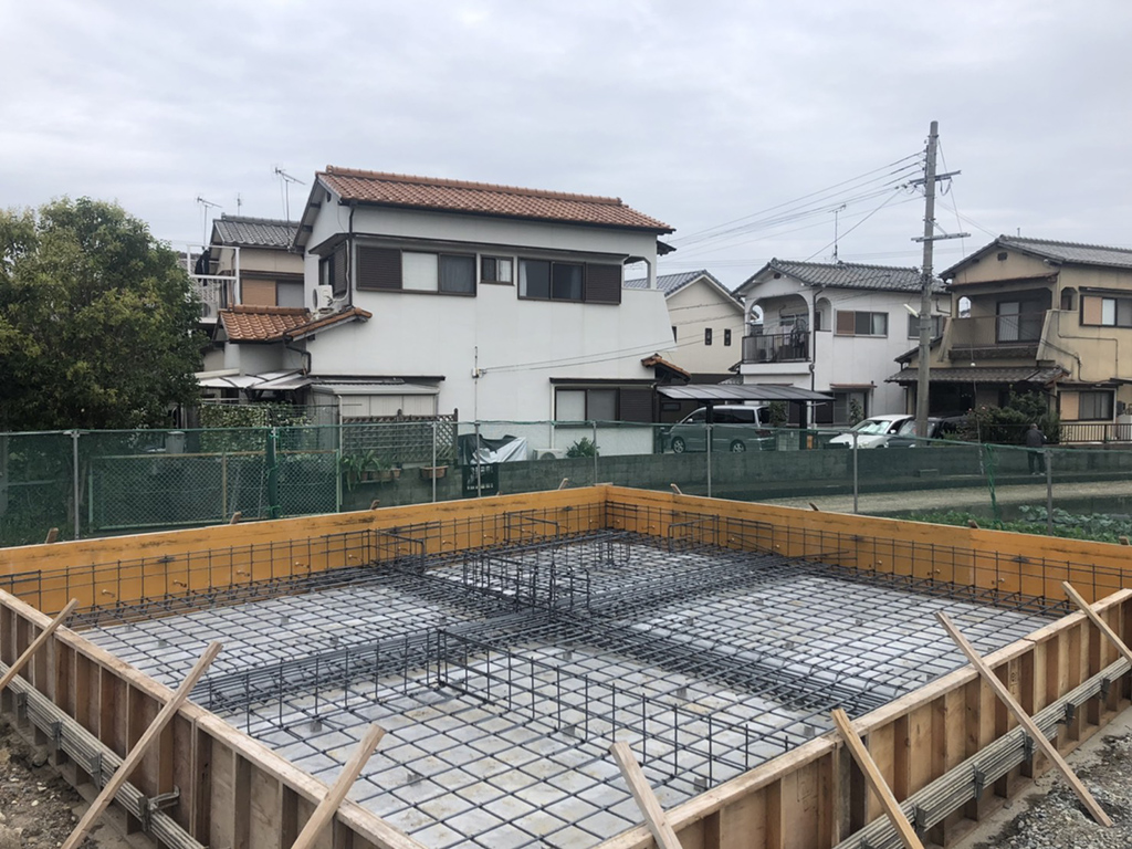 加古川市の木の家　基礎配筋