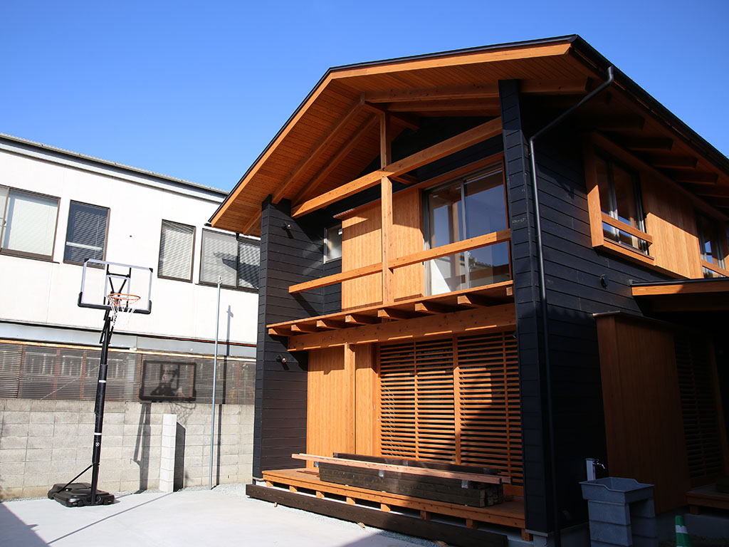 姫路市の木の家 バスケットゴール設置