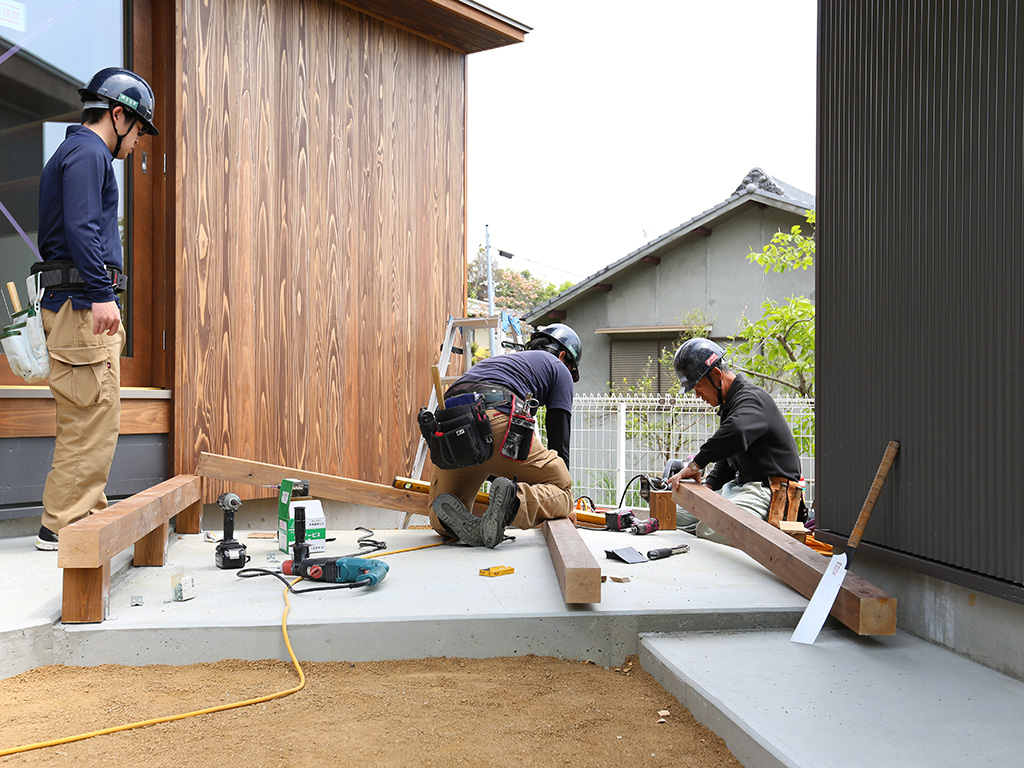 姫路市の木の家　ウッドデッキ工事