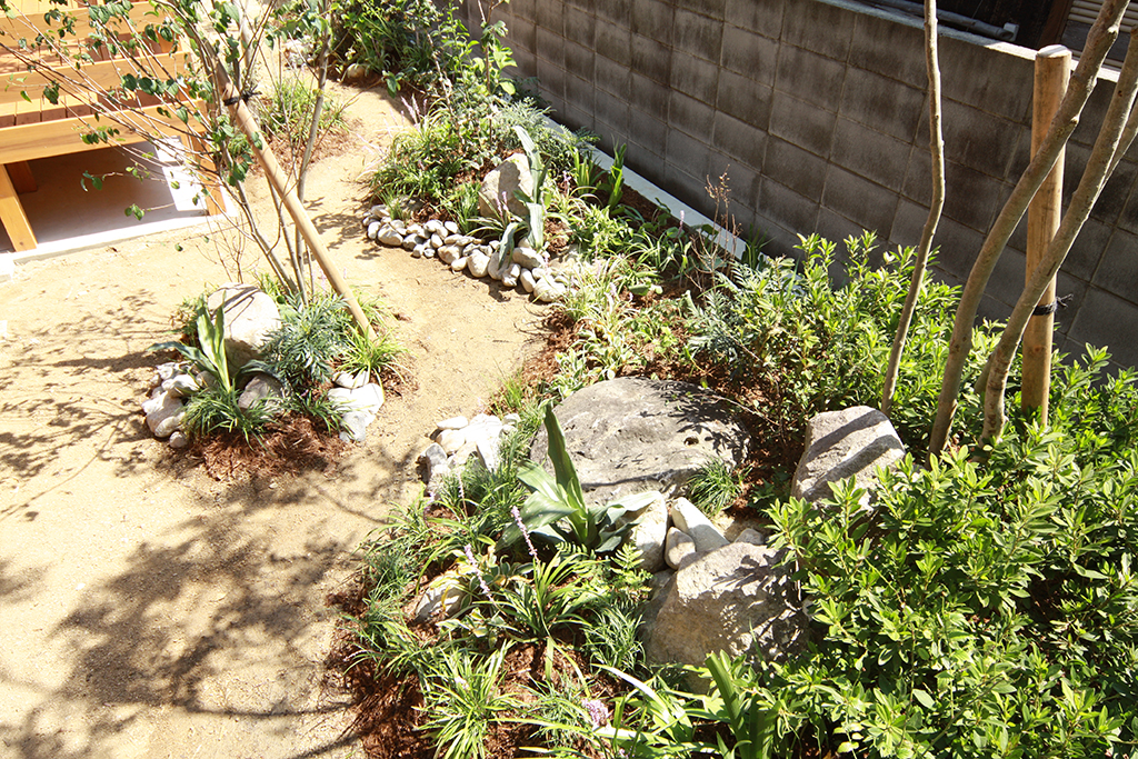 高砂市の木の家 植栽の庭