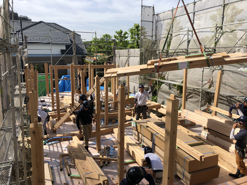 三田市の木の家　上棟