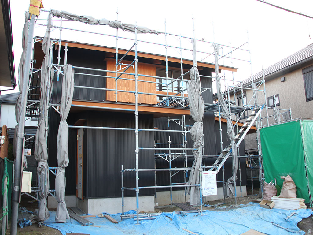 加古川市の木の家　外壁工事終了