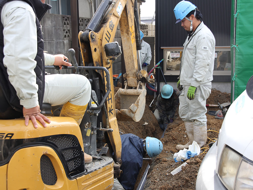 姫路市の木の家　配管工事