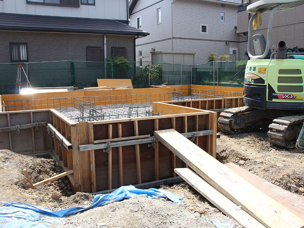 加古川市の木の家　基礎配筋