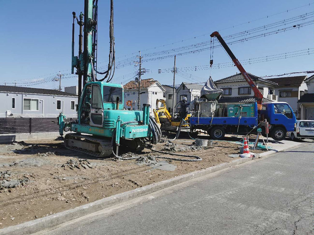 加古川市の木の家　地盤改良