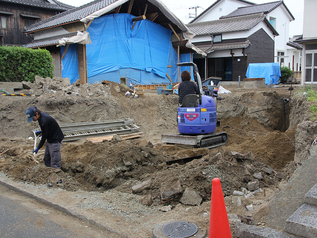 姫路市の木の家　駐車場工事