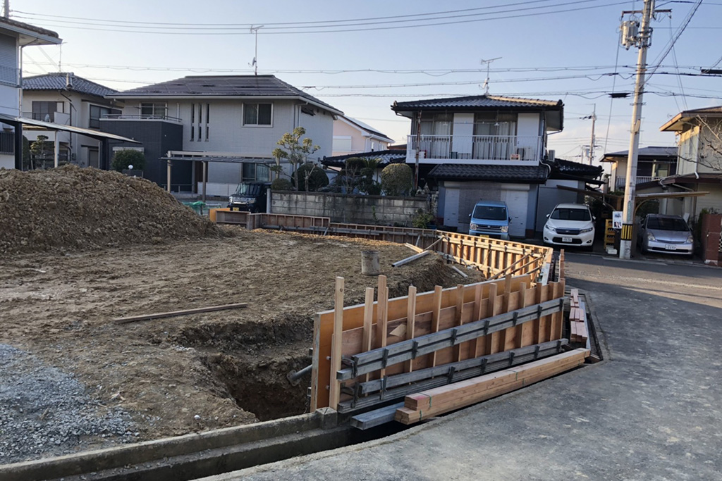 神戸市の木の家　擁壁工事