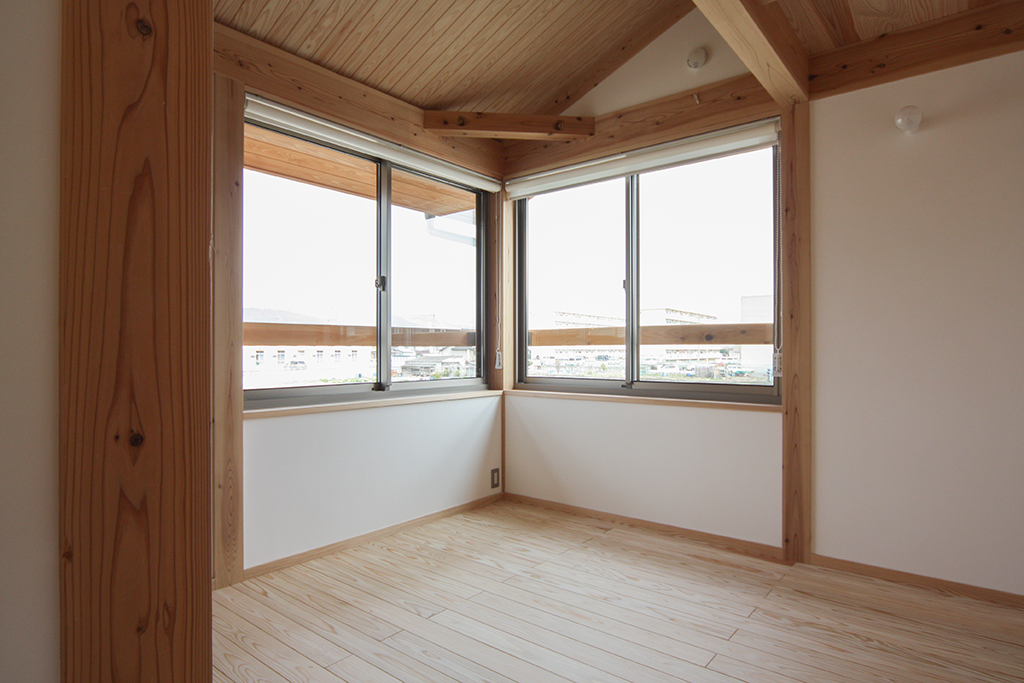 姫路市の木の家 2階の居室からの眺め