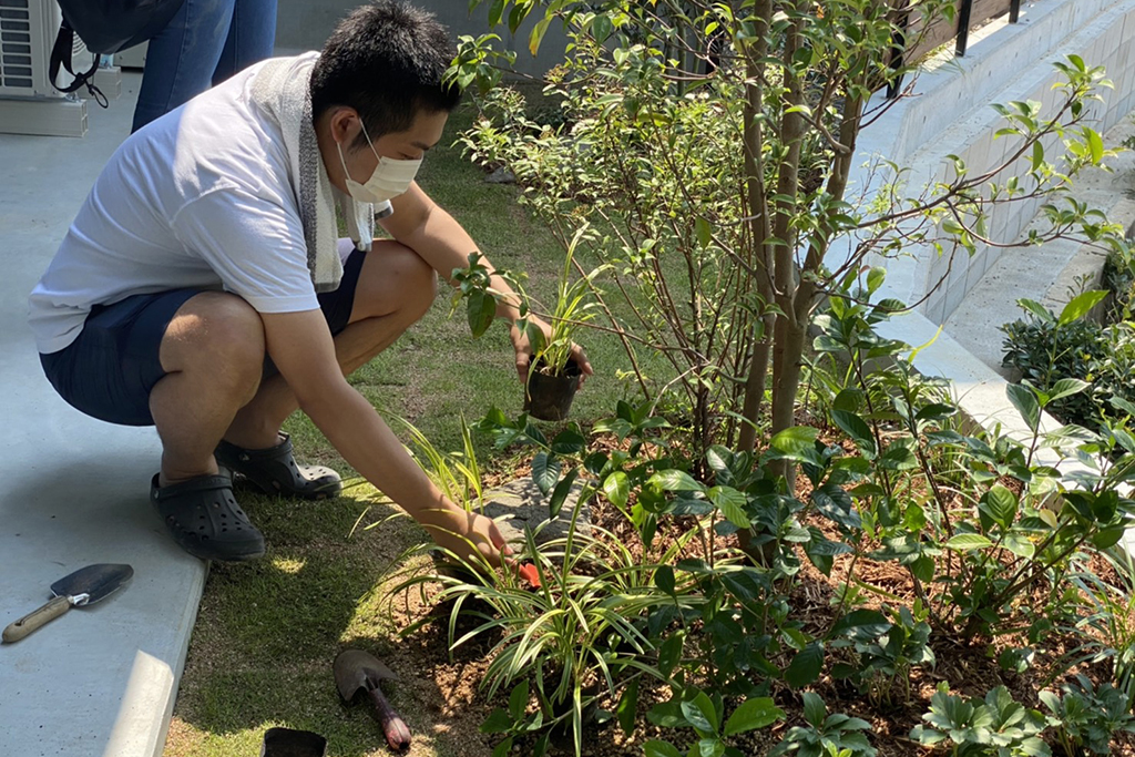 明石市の木の家　庭造りワークショップ