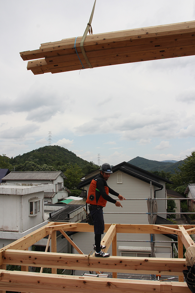 川辺郡の木の家　上棟