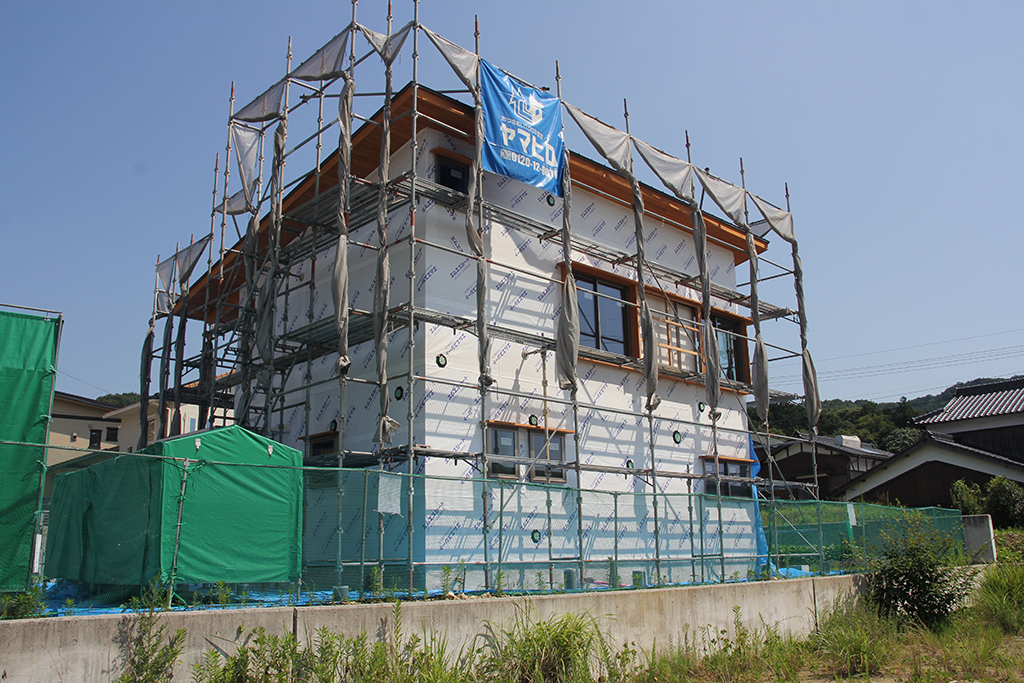 姫路市の木の家　新築工事外観