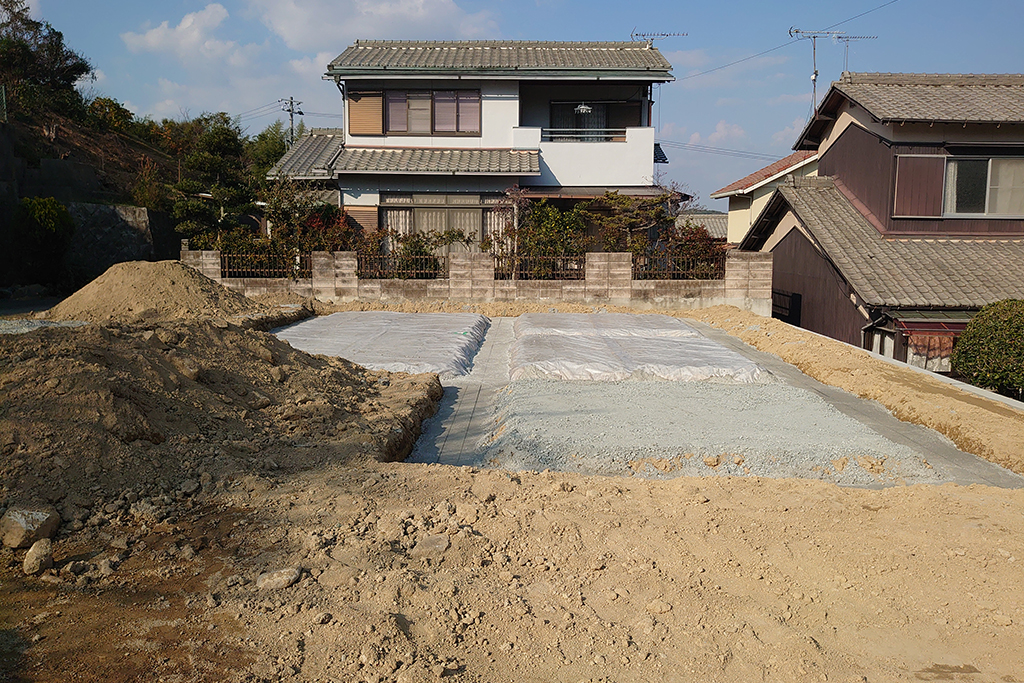 たつの市の木の家　基礎工事