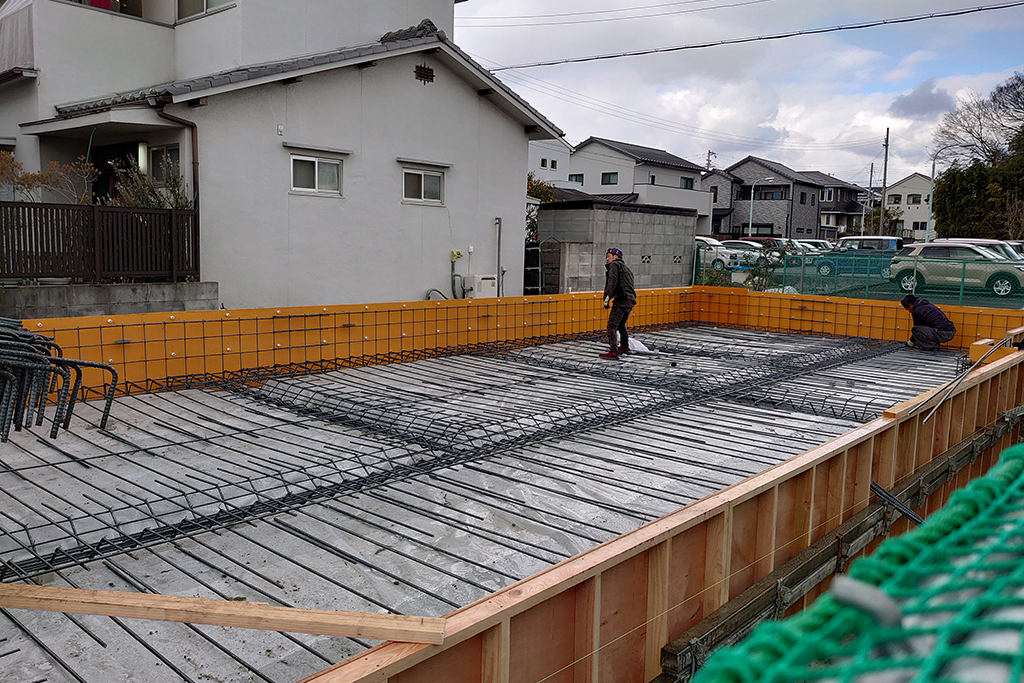 姫路市の木の家　基礎配筋