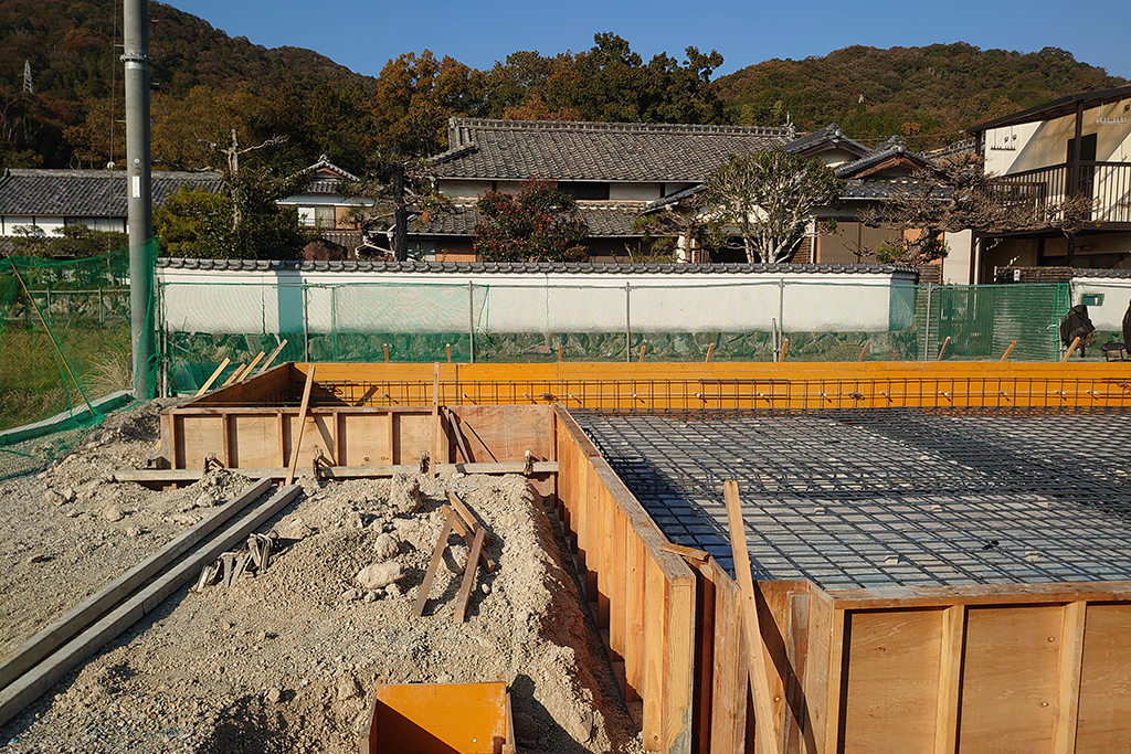 赤穂市の木の家　基礎配筋