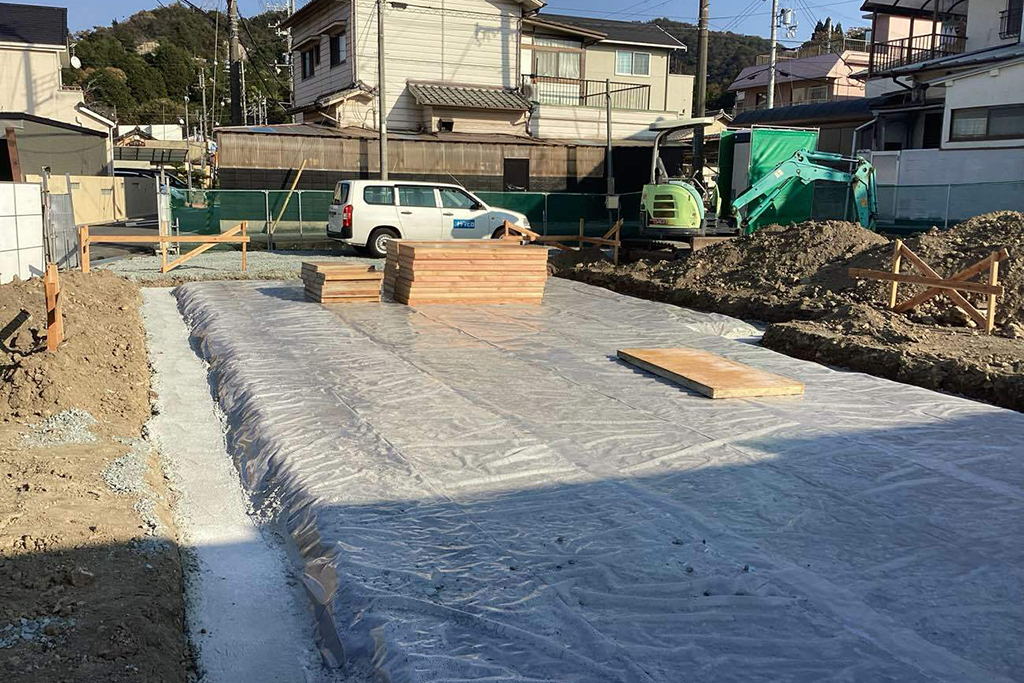 相生市の木の家　基礎工事