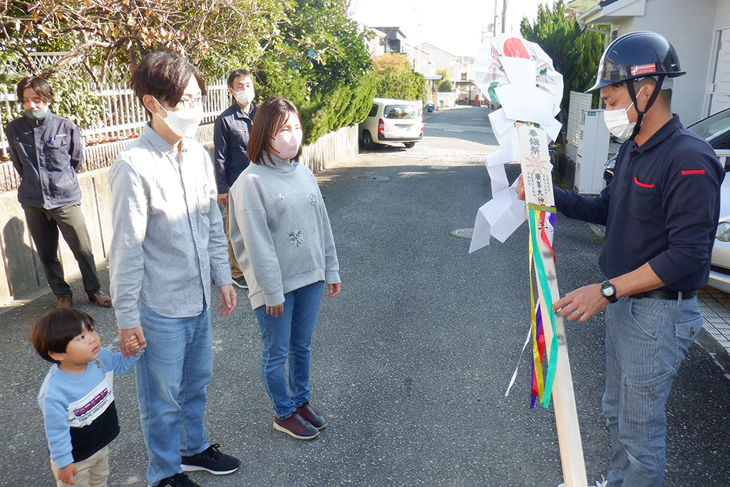 神戸市の木の家　上棟式