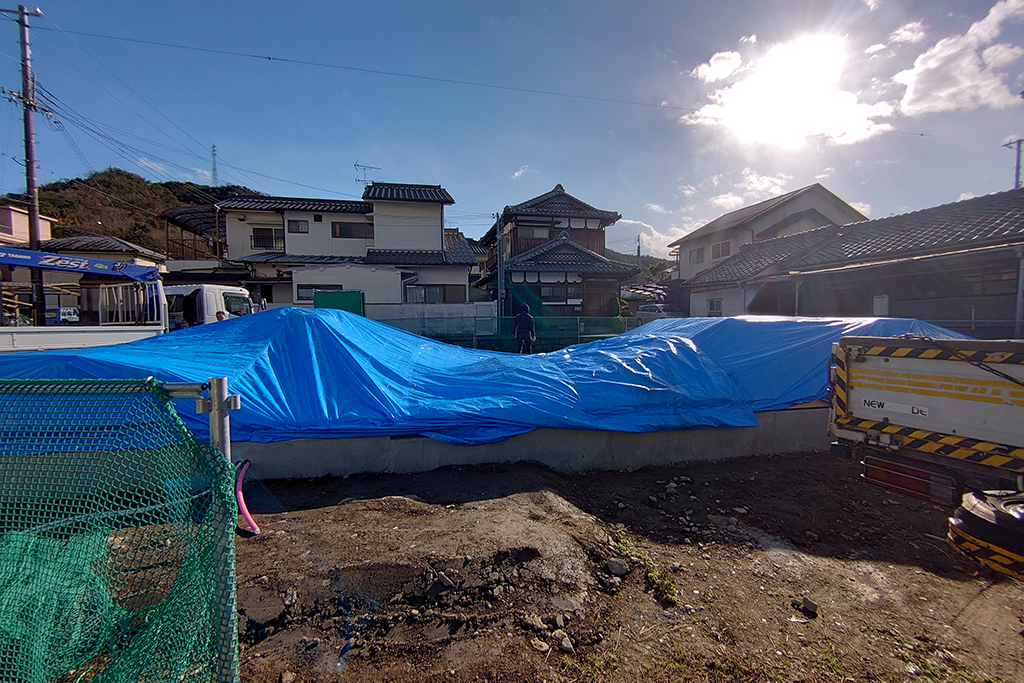 相生市の木の家　上棟準備