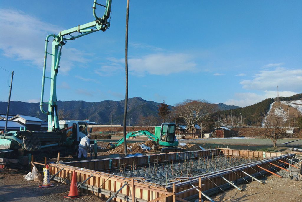 神崎郡の木の家　基礎打設
