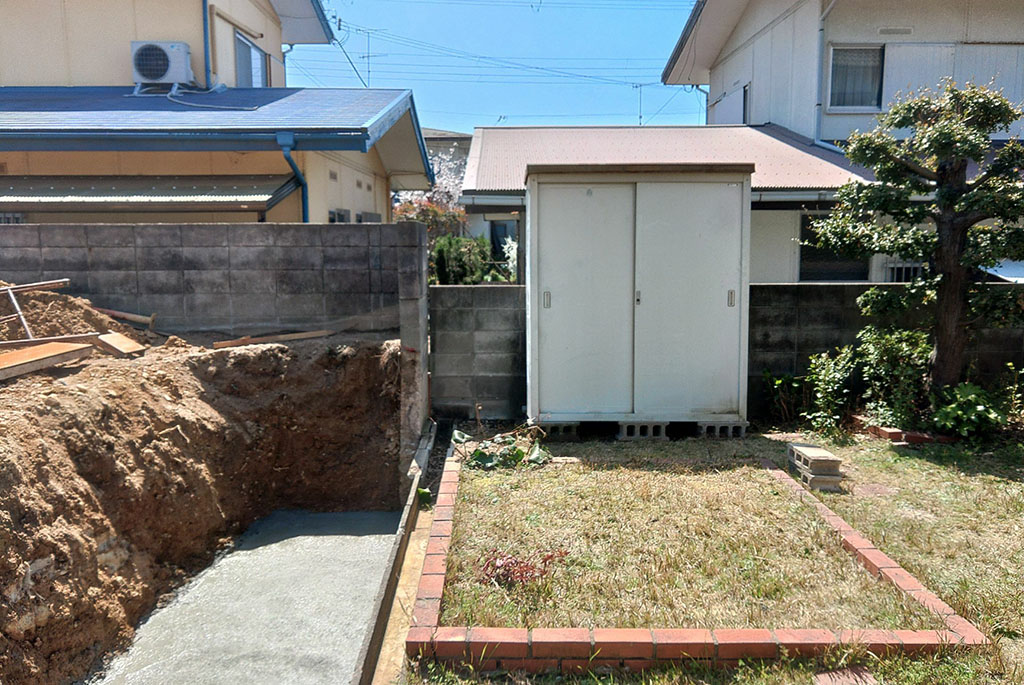 三木市の木の家　擁壁工事