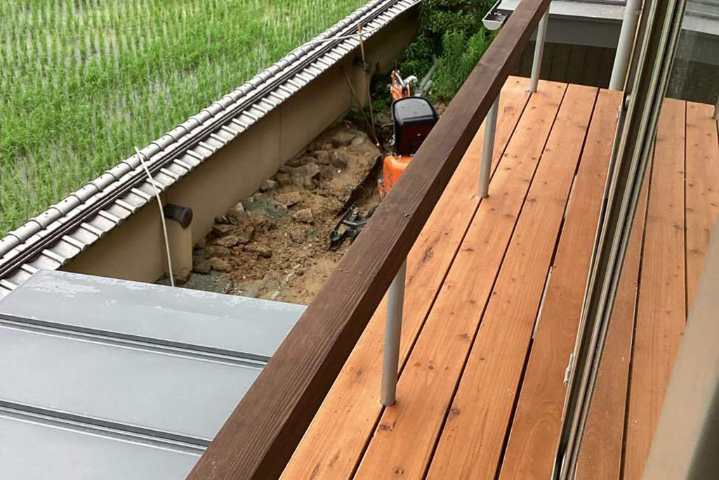 淡路市の木の家 ウッドデッキ