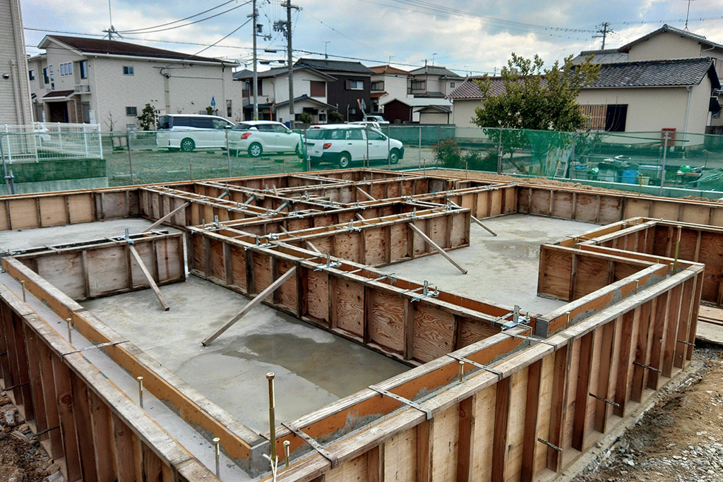 加古川市の木の家　基礎工事