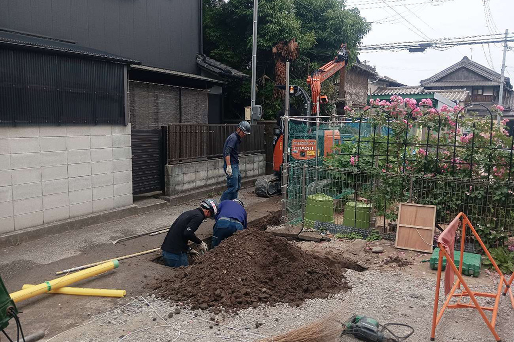 姫路市の木の家 外構工事