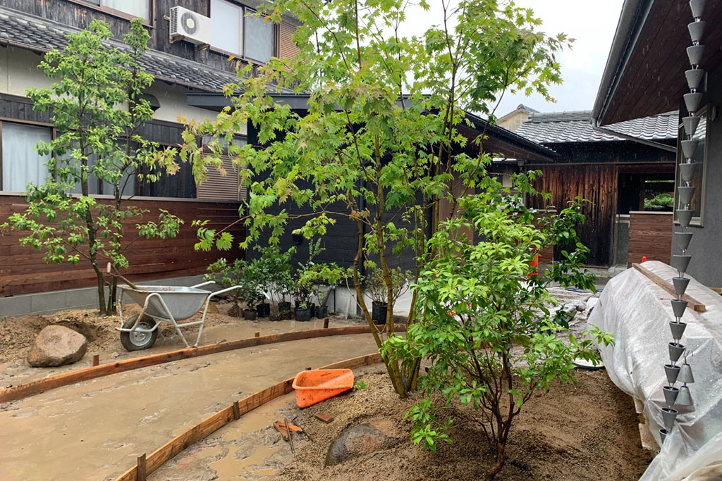 姫路市の木の家 植栽