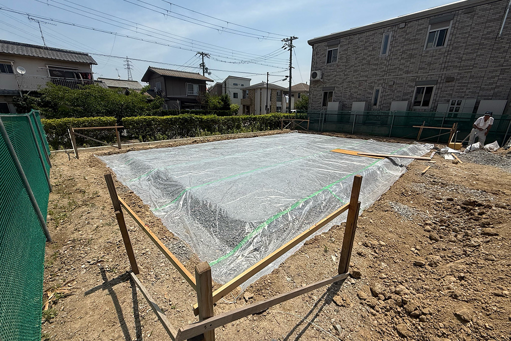 加古川市の木の家　基礎工事（地業）