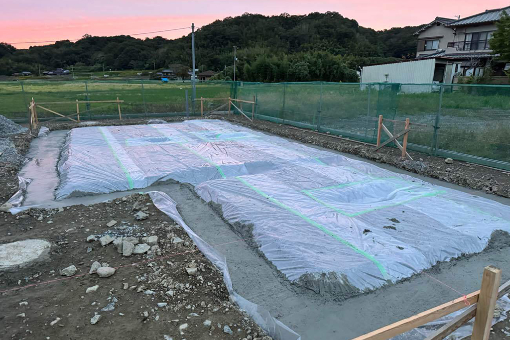 三木市の木の家 基礎工事(地業)