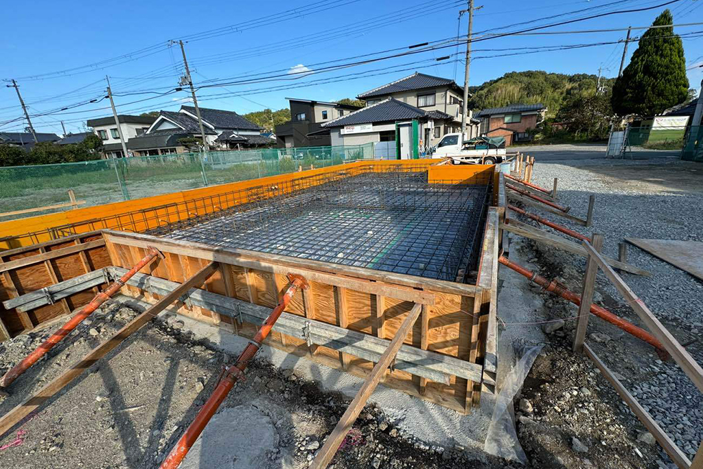 三木市の木の家 基礎工事(配筋)