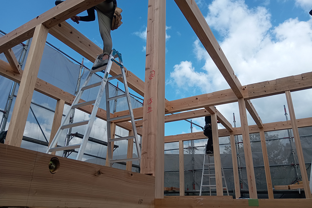 神崎郡の木の家　上棟