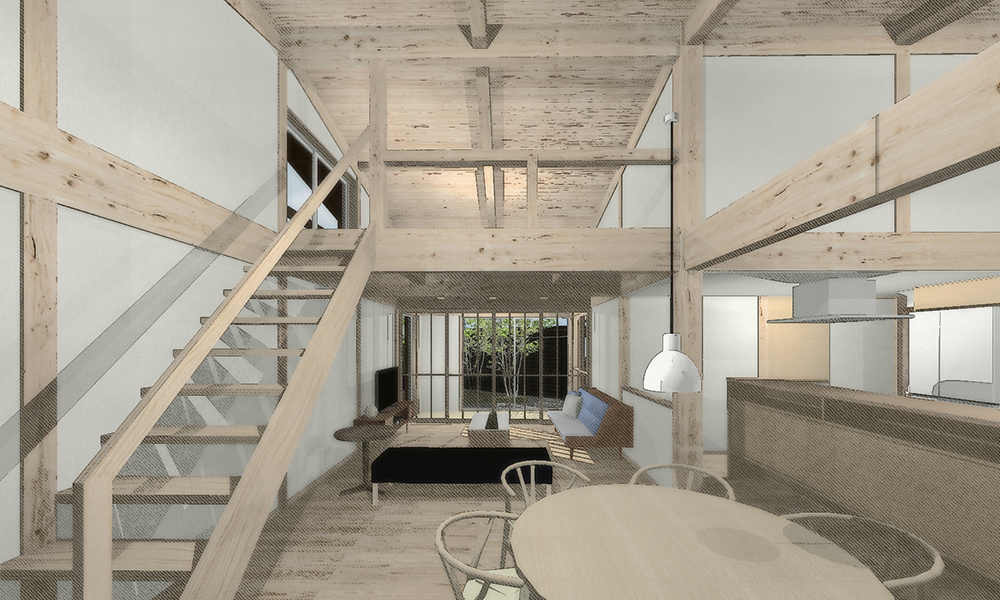 姫路市の木の家『宮ノ東岳山荘』内観イメージ