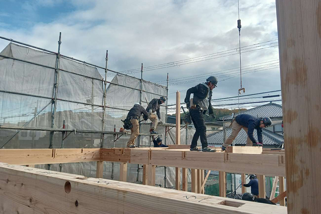 三木市の木の家 上棟