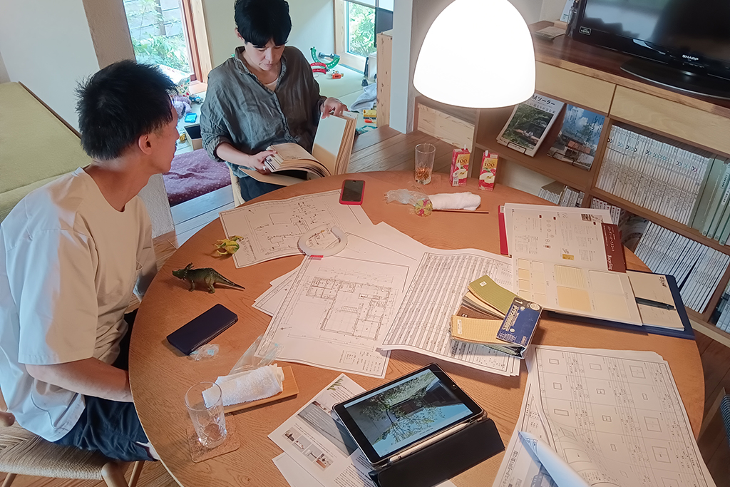 神崎郡の木の家　図面打ち合わせ