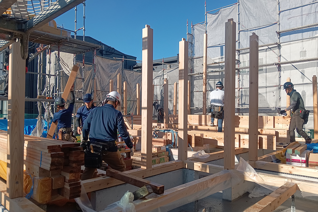 神崎郡の木の家　上棟