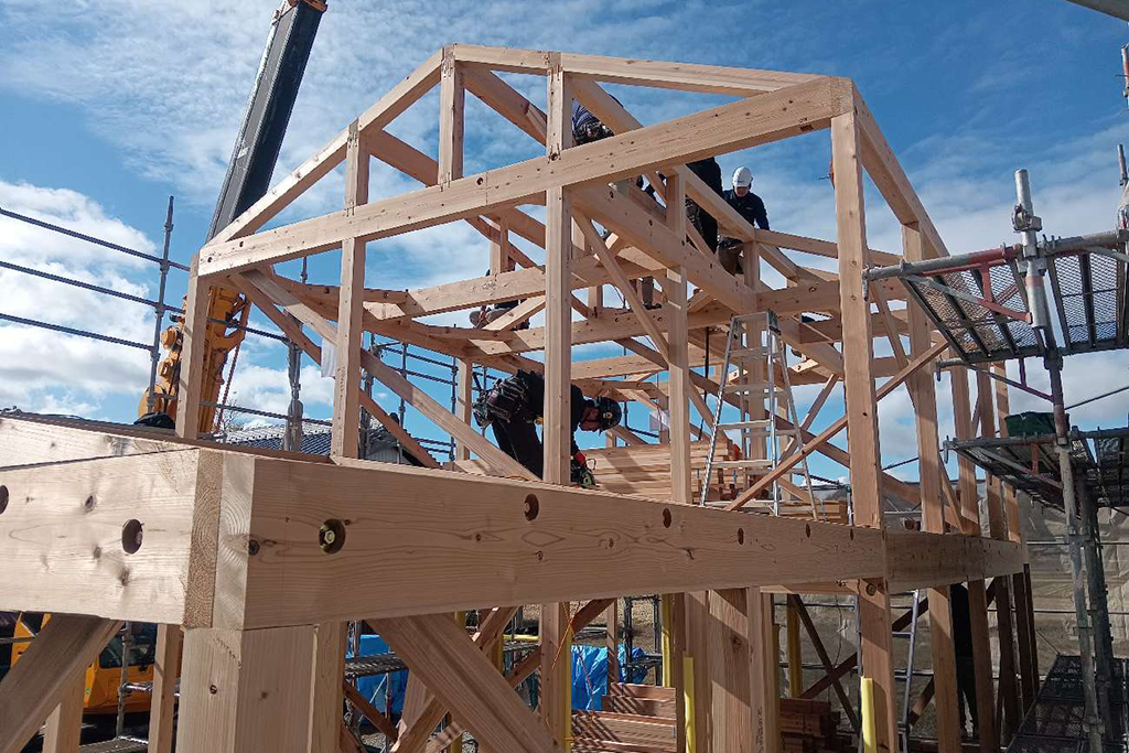 三木市の木の家 上棟